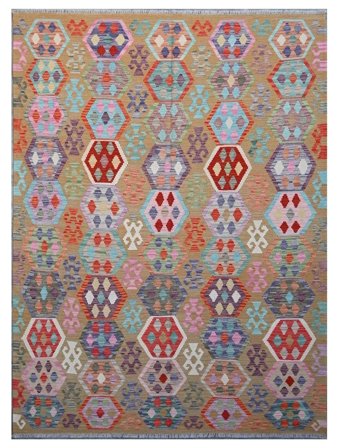 Hand Woven Kilim Afghan Old Style Rug 183X249 Wool Dark Grey/Brown