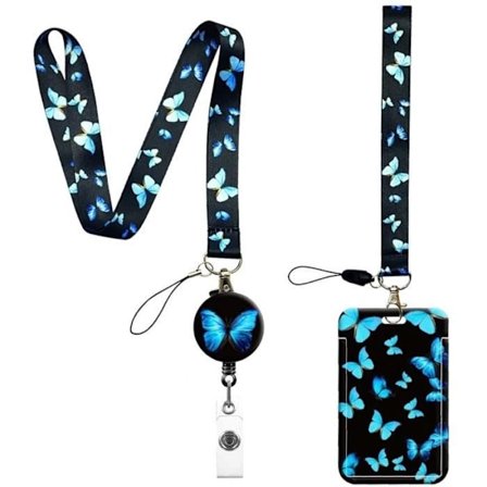 Sommerfugl Navneskilt Holder, Udtrækkelig Navneskilt Holder, Stiv Navneskilt Holder til ID-kort, nøgler, billetter, medfølger