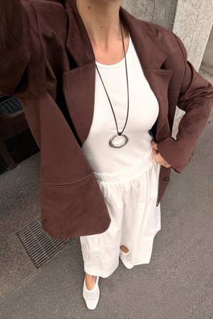 NA-KD Boho Jupe mi-longue en coton à taille élastique - Jupes d'été - Blanc - EU 36