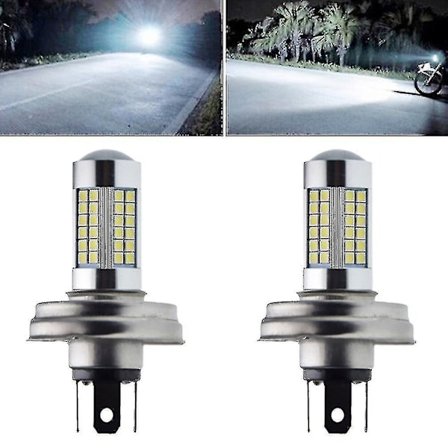 2 stk Motorcykel P45t R2 66smd Led Forlygte Høj/lav Stråle Til Scooter Moped Hvid 6000k 6v 12v Motorcykel Forlygte Pære