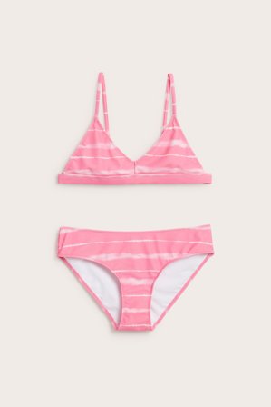 Kappahl | Batikmönstrad triangelbikini Ljusrosa 170 | Ljusrosa