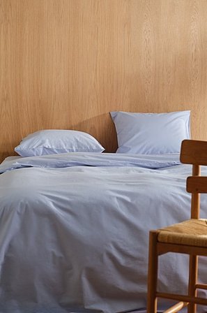 Jotex - Percale Påslakanset Dubbelsäng Ekologisk Ljusblå ZACK - Köp Dubbelsäng hos Jotex