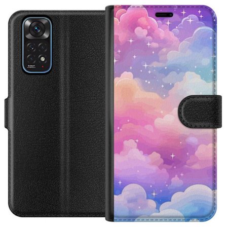 Kompatibelt Lommeboketui til Xiaomi Redmi Note 11 Søt enhjørning med regnbuefarget hår mot en stjernebelagt pastellbakgrunn i kawaii-stil
