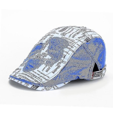 Denim Basker Flat Cap Vår Sommar Bokstav Basker Hatt