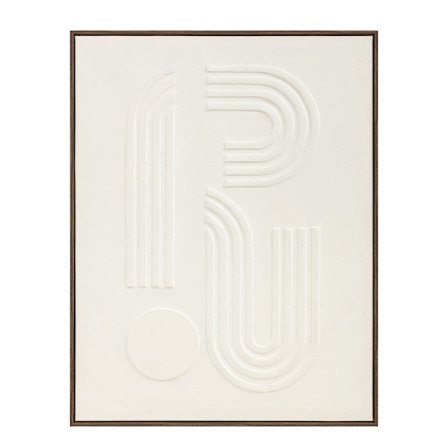 Dekorativt lærredskunst med ramme, 70x90 cm, beige