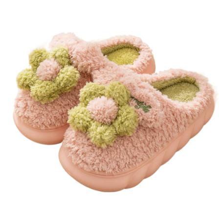 Kvinnor Flat Fuzzy Tofflor Slip On House Skor
