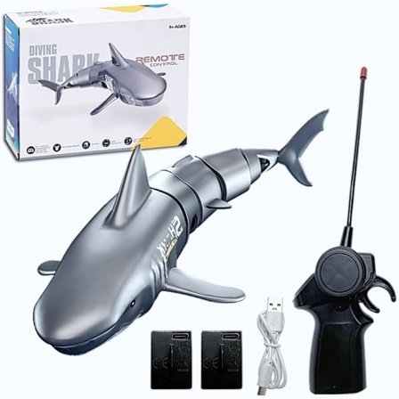 2025 Siste Modell Ny Fjernstyrt Simuleringshai Vanntett Beskyttelse Dykkeleke 1:18 Egnet for Svømmebasseng, Badekar,