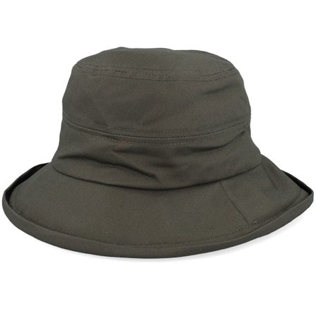 Seeberger - Grøn bucket Hat - Cotton Bolero Khaki Bucket @ Hatstore