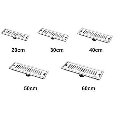 20/30/40/50/60cm Suorakulmainen Lattiakaivo 304 Ruostumattomasta Teräksestä Kylpyhuoneeseen, Suihkuun, Huoneeseen, Julkiseen Suihkuun 40cm