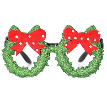 Tecknad jultomte Renglasögon Ram Jul och nyår Nyhet Fancy Dress Up Foto Roliga rekvisita Kreativ festpresent Bowknot