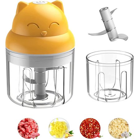 Elektrisk Minihakker Løkhakker Trådløs Bærbar Ettrykksbetjening Enkel Rengjøring Multihakker Hvitløk Chili Grønnsaker Kjøtt Nøtter Hakker