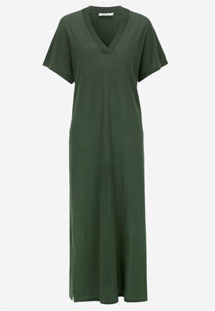 Cellbes of Sweden - Fintstrikket Premium kjole i kakigrøn til damer i størrelse 42/44