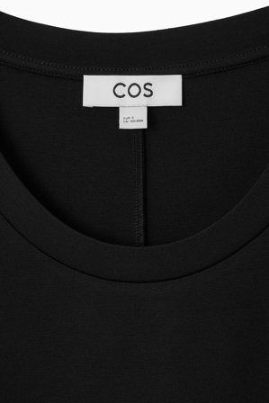 COS Women's Mini Abito T-Shirt Con Drappeggio in Nero