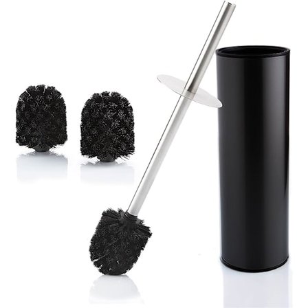 Toalettborste med borsthållare i rostfritt stål - Inbyggd toalettborste