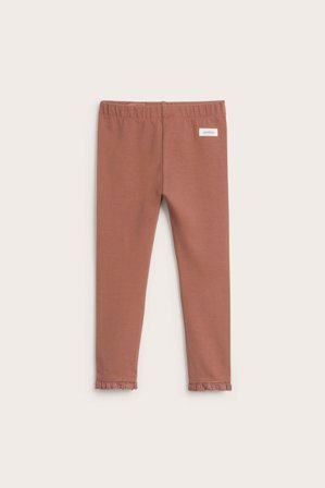 Newbie | Pitsiröyhelösomisteiset leggingsit | Tummanpinkki