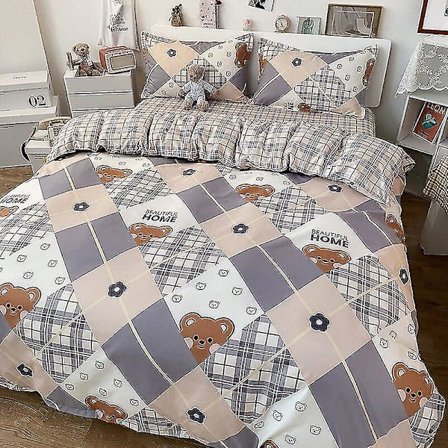 3/4-delat set Kawaii Snoopy tecknad bomullstäcke lakan örngott Anime bekväm mjuk hushåll sängkläder artikel gåvor