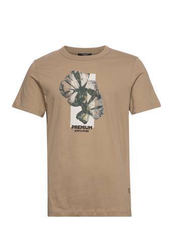 Jprblahoover Visual Ss Tee Crew Neck Beige Jack & J S