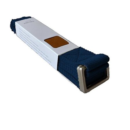 Yoga Strap, Holdbar Bomuldsbånd Med Justerbar Spænde - Blå