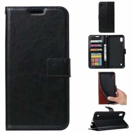 Samsung A10 lompakkokotelo PU-nahkaa, 4 osastoa Black