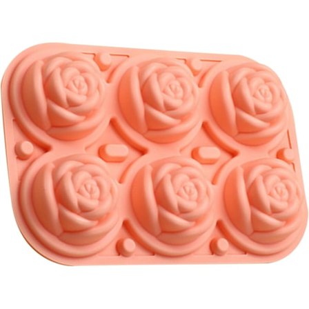 Rose Isbakke Form Silikone 6 Blomster Is Med Tragt Låg Til Whisky Drikkevarer