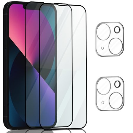 2-Pack Iphone 13 Näytönsuoja & 2-Pack linssinsuoja - Karkaistu Lasi 9H - Super laatu 3D