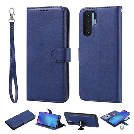 Huawei P30 Pro löstagbart 2-i-1 konstläderfodral - Blå