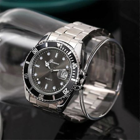 Herre Luksus Militær Rustfritt Stål Dato Sport Quartz Analog Armbåndsur