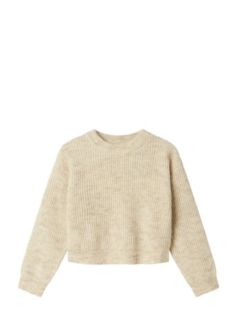 Nkfholly Ls Boxy Short Knit Noos Beige Name It