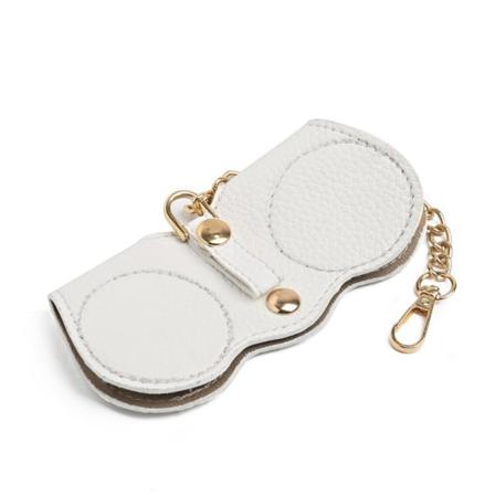 Bärbart mjukt läder Snap Case Eye Box Förvaring Lätt white