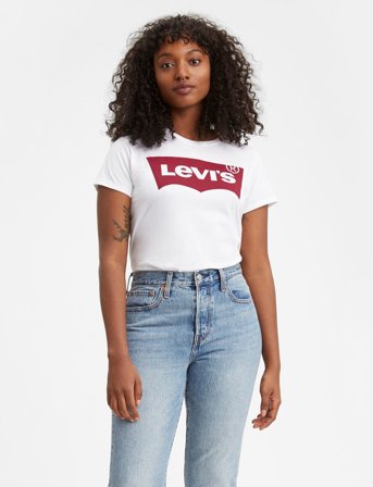 Levi's The Perfect Tee Large Batwing - White - XS