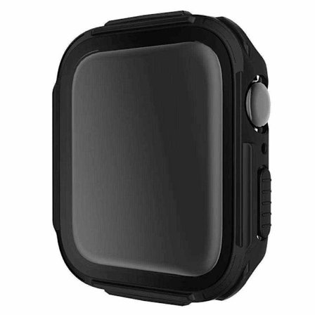 Apple Watch (45mm) electroplated cover with tempered glass - Black