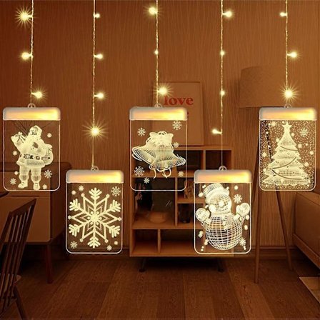 3D USB-valosarja, sisä- ja ulkokäyttöön juhliin, puutarhaan, häihin, patiolle