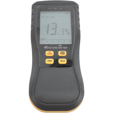 Pinnefri fuktmåler, ikke-destruktiv trefuktighetsdetektor med visuelle varsler og flere moduser