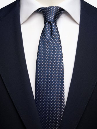 John Henric Men's Dunkelblaue Krawatte Punkte Size 7,5