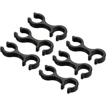 Klemme for turstaver, 6 stk. Walking Stick-tilbehør Dobbel stangklemme for utendørs vandring camping