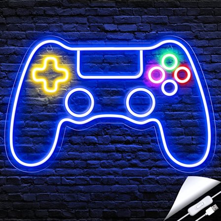 Gamer Neon Skilt, Game Controller Neon Skilt til Gamer Room Decor