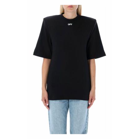 Off White, T-Shirt Owaa 109C99Jer 001 Zwart, Dames, Maat:S