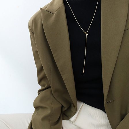 Hjerteknute Tassel Justerbar Gullgenser Kjede Liten Belegg