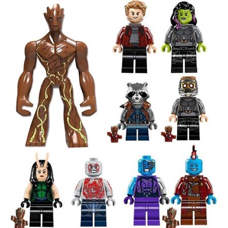 Marvel Avengers Guardians Of The Galaxy Byggeklodser Små Folk Store Træfolk Lucky Star Jue Små Partikel Dukke