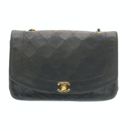 Chanel Vintage, Pre-owned Leather lap Bag Zwart, Dames, Maat:ONE Size,leer
