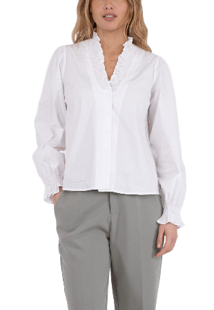 Neo Noir Brielle Solid Shirt Skjortor Dam Vit 38