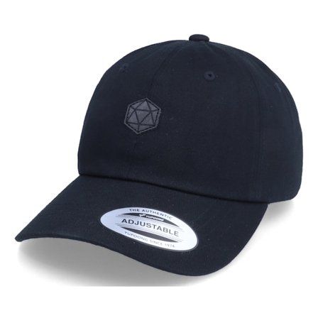 Gamerz - Tiny Charcoal D20 Patch Black Dad Cap Unconstructed Black Cap - @ Hatstore