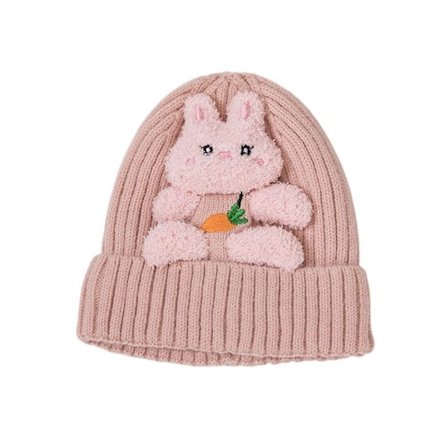 Baby Strikkelue Barn Ørebeskyttelse Caps ROSA