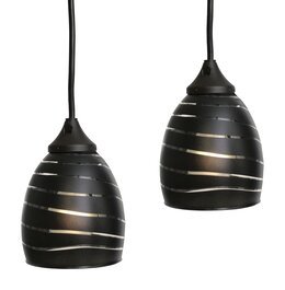Fönsterlampa klara ränder 2-pack Svart