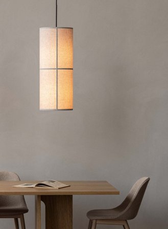 Hashira taklampe Ø30 - beige/natur