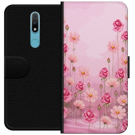 Kompatibel Tegnebogsetui til Nokia 2.4 Petal Reverie Soft Blush