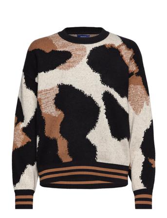 D2. Leopard Intarsia C-Neck Pulllover Multi/mönstrad GANT