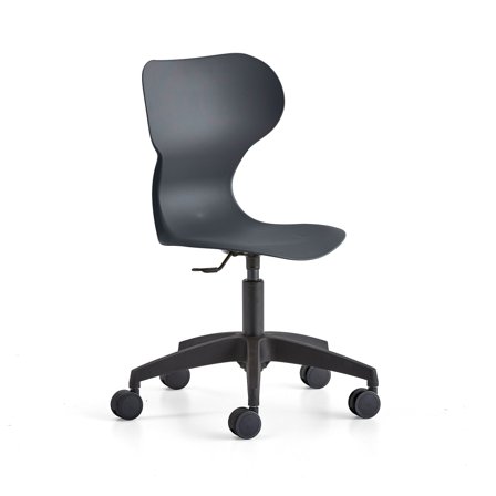 Stuhl BRIAN, höhenverstellbar, mit Rollen, schwarz