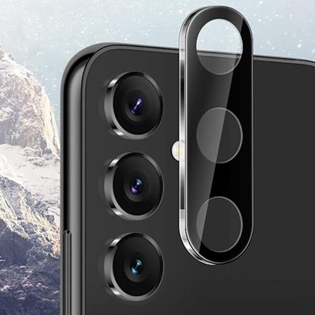 Samsung Galaxy A55 5G Linsskydd - Transparent med Svart Ram