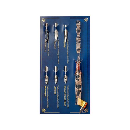 Retro Manga Kalligrafi Dip Pen Holder med 6 Spidser til Bogstaver Skiching Kunst Tegning Maleværktøj